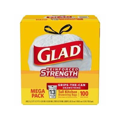 Glad Forceflex Tall Kitchen Drawstring Trash Bags - Unscented - 13