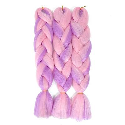 AFNOTE Ombre Rainbow Braiding Hair Extensions 24 Inch 3 Packs Synthetic  High Temperature Jumbo Braiding Hair Twist Crochet Braids Hair for