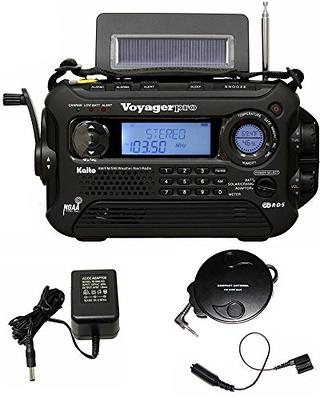 KA600 Black Solar/Crank AM/FM/SW NOAA Weather Radio, Bonus AC