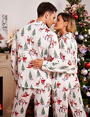 Ekouaer Christmas Pajamas Matching Family Pj Set Long Sleeve Tops