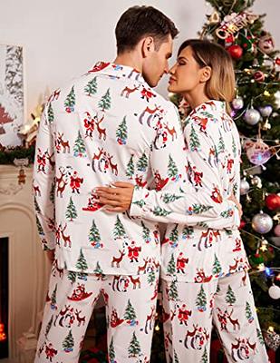 Ekouaer Christmas Family Matching Pajamas Long Sleeve Pj Set Festival Party  Sleepwear with Button - Yahoo Shopping