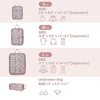 Cambond Compression Packing Cubes for Suitcases - 5 Set Packing Cubes for  Travel Expandable Luggage Packing Organizers with Underwear Bag, Leopard  Print Rose Gold - Yahoo Shopping