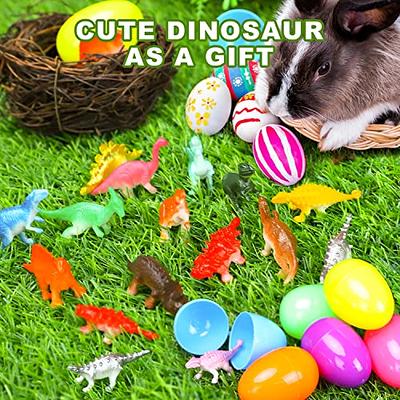 Fun Little Toys 12 Pcs Easter Basket Stuffers Eggs Prefilled with Animal Figures, Plastic Easter Eggs Bulk with Hunt Games Activities Supplies Toys