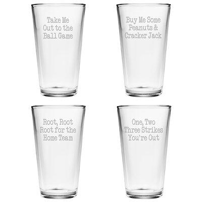 TOSSWARE Reserve 16oz Pint Glasses Set of 4 - Clear