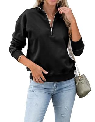 Dragon Fit Women's Half Zippe Sweatshirts High Neck Collar Pullover with  Pockets Long Sleeve Crop Tops Thumb Hole Black : : Clothing, Shoes  & Accessories