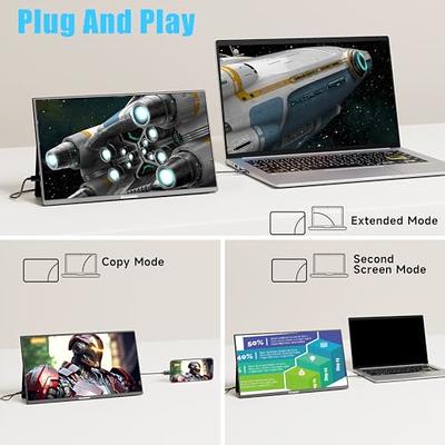Portable Monitor 15.6inch FHD 1080P USB C HDMI Gaming Ultra-Slim IPS  Display w/Smart Cover & Speakers,HDR Plug&Play, External Monitor for Laptop  PC