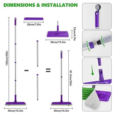 Microfiber Mops for Floor Cleaning - BPAWA Flat Floor Mop Wet Dry