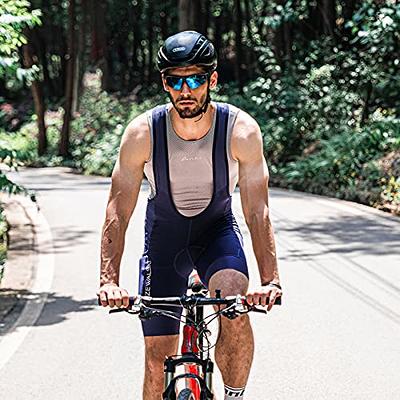 Przewalski Men's Cycling Bike Bib Shorts with Phone Pockets,4D