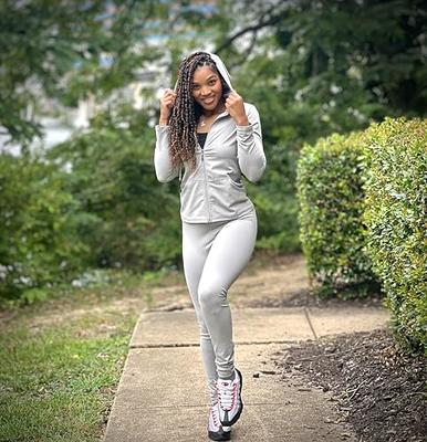 PINSV Women Two Piece Outfits Workout Sets Bodycon Tracksuit Long Sleeve  Zip Up Hoodie Jacket Jogger Matching Sweat Pants Set Grey M - Yahoo Shopping