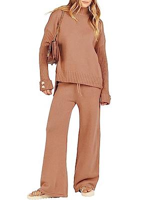 ANRABESS 2 Piece Outfits for Women Sweat Suit Knit Sweater Set