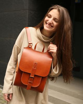 Women's Italian Leather Laptop Backpack