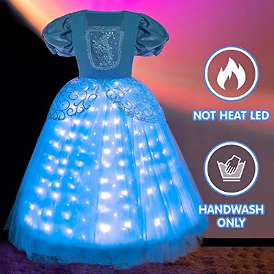 UPORPOR LED Deguisement Fille Robe Enfants Anniversaire Princesse Carnaval  Robe Halloween Costume (Blue, 100) : : Jeux et Jouets
