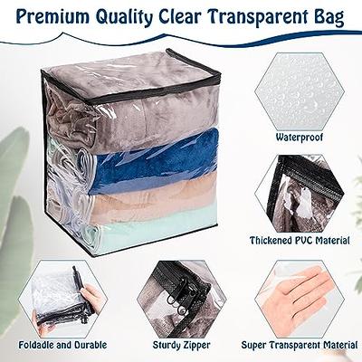 Sweetude 30 Pcs Clear Storage Bag Zippered Organizers Foldable