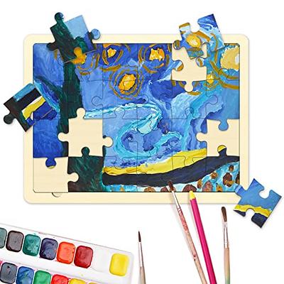 100 Piece Blank Puzzle with Puzzle Tray to Draw on, Each Piece is Unique,  Make Your Own Wooden Jigsaw Puzzles, Custom Puzzle 14.2x10.6 Inches for