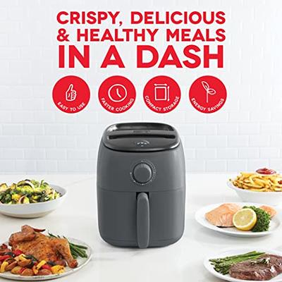  DASH Compact Air Fryer Oven Cooker with Temperature Control,  Non-stick Fry Basket, Recipe Guide + Auto Shut off Feature, 2 Quart - Red :  Home & Kitchen