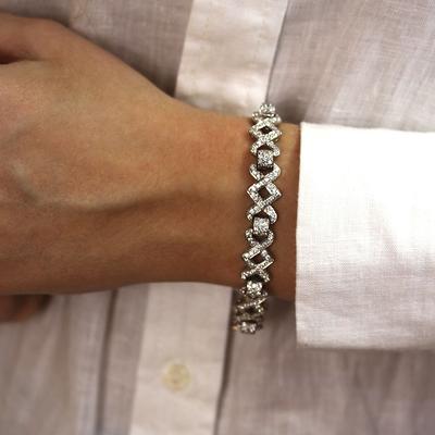 Extra-Large Open Link Bracelet White Gold / 7.25