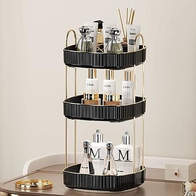 JYCHX Rotating Makeup Brush Holder Organizer, Big Capacity Spinning Cosmetic Organizer with 5 Slots and 1 Drawer for Brush, Lipstick, Office Supply