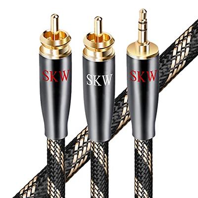 RAWAUX RCA to XLR Cable 1M, Unbalanced Microphone Cable RCA Male to XLR  Male 3 Pin HiFi Stereo Audio Cord Nylon Braided Patch Cable for CD Player