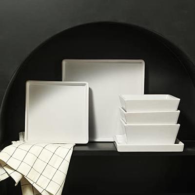 MALACASA Blance Marble Grey 32 Piece Dinnerware Set