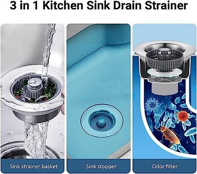 1pc Silver Kitchen Sink Strainer Stopper Filter, Plastic Drain