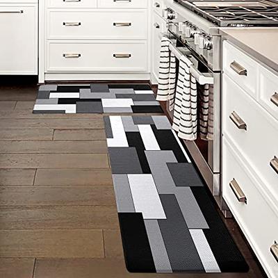 Color&Geometry Kitchen Rugs, Kitchen Runner Rug Kitchen Floor Mat, Cushioned  Anti-Fatigue Kitchen Mat, Non Skid Waterproof Comfort Standing Kitchen Rugs  and Mats, 17″x79″, Grey –