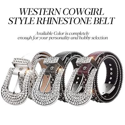 Ladies Men's Pin Buckle Rhinestone Belt Western Casual Colored Diamond  Encrusted Belt at  Women’s Clothing store