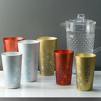 Arora Aluminum Cups for Drinks, Metal Color-Changing Silver Color