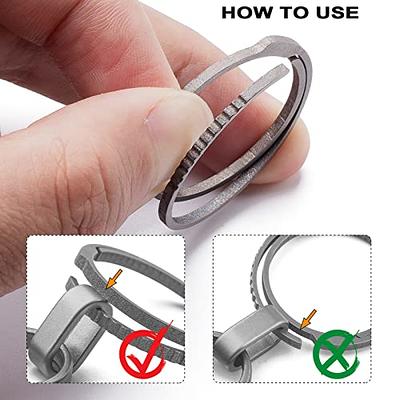 TISUR Carabiner Keychain Ring Titanium Heavy Duty Split Rings for