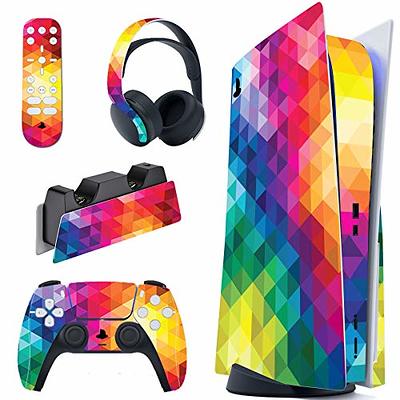  PlayVital Chrome Gold Glossy Full Set Skin Decal for ps5  Console Disc Edition, Sticker for ps5 Vinyl Decal Cover for ps5 Controller  & Charging Station & Headset & Media Remote 