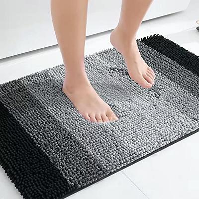 Lochas Microfiber Bathroom Rugs Non Slip Bath Mat Shaggy Soft Absorbent Non  Slip Washable Bath Rug for Bathroom,Gray,24x70