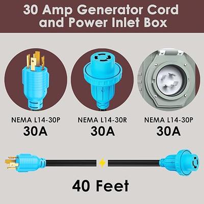 10/4 SJTW Locking Extension Cord with Lighted End (L14-30p)