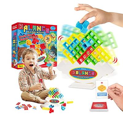 Tetra Tower Game 48pcs Tetra Tower Balance Tower Game, Stacking Blocks  Tetra Balance Game Building Blocks Building Games for Adults Kids Family