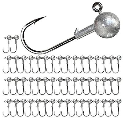 UperUper 50pcs Round Ball Fishing Jig Heads Set, Fishing Jig Head