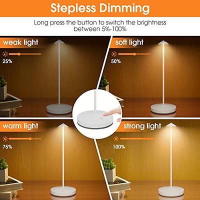 GADTOM LED Touch Cordless Table Lamp,Rechargeable Portable 5200mAh Battery  Operated Table Lamp,3-Levels Brightness Dimmable Desk Lamps for Bedroom  Home Reading Office Bar Cafe Patio(White) - Yahoo Shopping