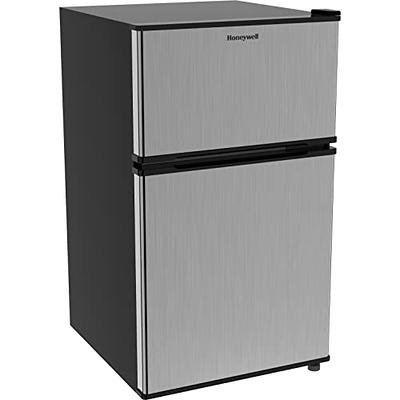 Premium Levella 3.2 cu ft Mini Fridge in Black with Stainless Door