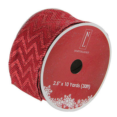 Northlight Seasonal 12 Spools Red Chevron Burlap Ribbon - Yahoo Shopping