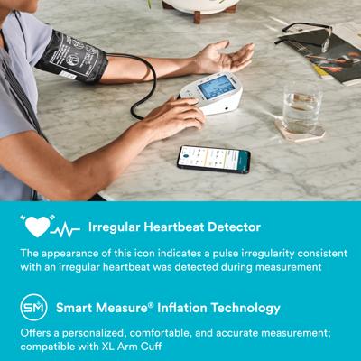 HoMedics Premium Bluetooth Arm Blood Pressure Monitor, Clinically Proven  Accurate, 2 Users, Smart Measure Inflation Technology, Memory Averaging