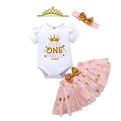 ATCTBOGFS Baby Girl 1st Birthday Cake Smash Toddler Girl Miss Onederful Romper  Tutu Skirt with Headband Clothes Set - Yahoo Shopping