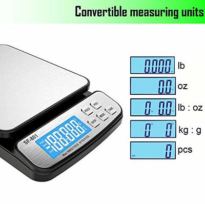 110 LB 50KG Digital Postal Scale, MOCCO Heavy Duty Stainless Steel  Multifunctional Shipping Scale 0.1oz / 1g Accuracy with Tare Hold and  Counting