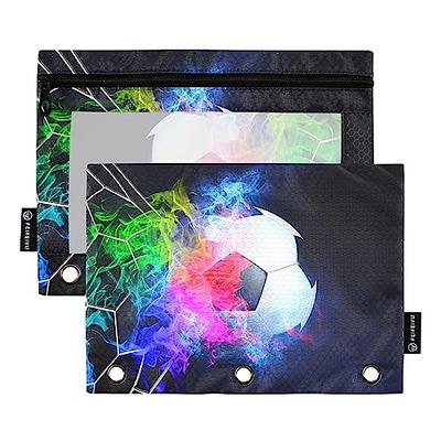 Grunge Football Soccer Personalized Pencil Pouches Bulk for 3 Ring