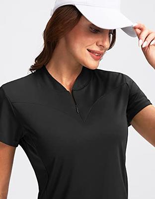 Vidusou Women's Short Sleeve Golf Polo Shirts Tennis Shirts Sport T-Shirts  Workout Tops X-Large