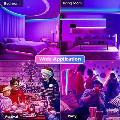 LED Strip Lights, 16.4ft RGB 5050 LED Tape Lights, Music Sync IP65  Waterproof 300LEDs Color Changing LED Rope with App control Remote  Compatible with
