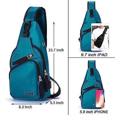 Seoky Rop Men Women Sling Bag Water Resistant Shoulder Chest Crossbody Bags  Sling Backpack with USB Charging Port