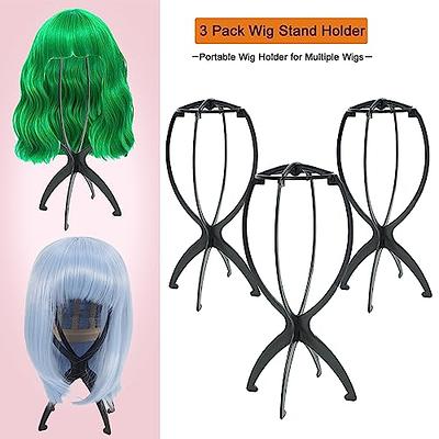 AIAIZHQH 3 Pack Wig Stand Holder, Portable Collapsible Wig Holder for  Multiple Wigs, Durable Wig Stands for Women Wig Drying Stand Travel Wig  Holder Stand Wigs Display Stand Tool (Black) - Yahoo Shopping