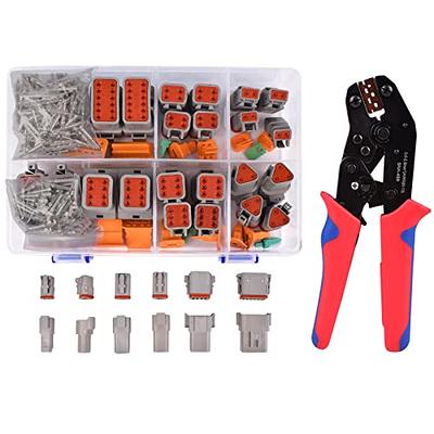 Amliber 174Pcs 12 Kits Deutsch Connector Kit With Ratcheting Wire Crimper,  2 3 4 6 8 12 Pin Connectors Automotive Electrical Connectors With Size 16  Stamped Contacts IP68 Waterproof - Yahoo Shopping