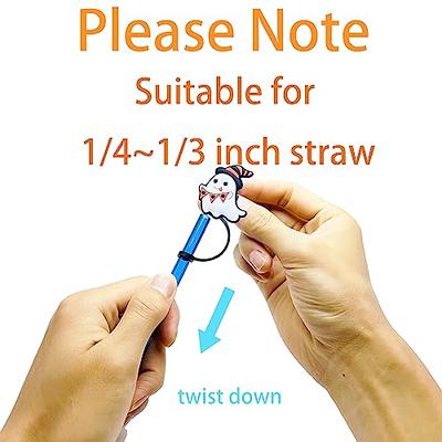 NUOLUX 8Pcs Halloween Straw Covers Silicone Straw Covers Silicone