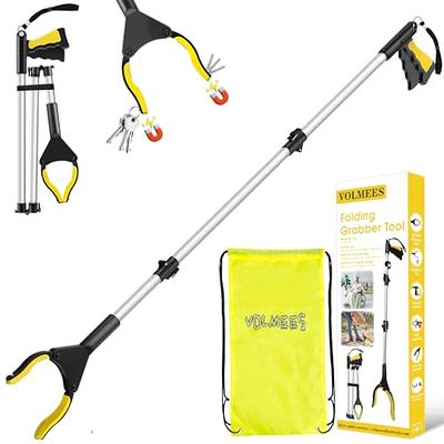 Grabber Tool - 2-Pack, Easy Squeeze Reacher Grabber Pickup Tool Aluminum Lightweight Non Foldable, Gripper Grabbers for Elderly Grab It Reaching