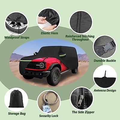 BETERNY Car Cover for 2021-2023 Bronco 4 Door, 6 Layers Waterproof Sun Rain  UV Dust Snow Protection Outdoor Bronco Full Car Cover with Cotton Lining  and Zipper Door-Black - Yahoo Shopping