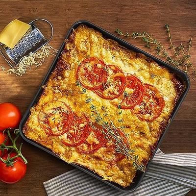 E-far 9x9 Inch Square Baking Pan with Lid Set, Nonstick Square Cake Pans  Metal Bakeware for Oven Cooking Lasagna Brownies, Stainless Steel Core &  Easy