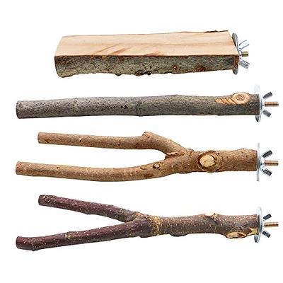 Allazone 4 PCS Bird Perch Natural Grape Stick Bird Standing Stick Swing  Chewing Bird Toys Natural Grapevine Bird Cage Perch for Parrot Cages Toy  for